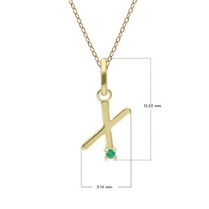 Preliminary Emerald Letter Necklace In 9ct Yellow Gold