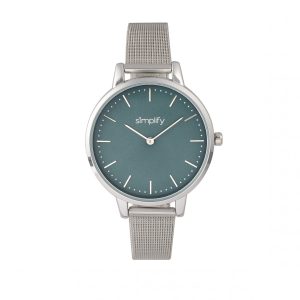 Simplify Unisex The 5800 Mesh Bracelet Watch – Teal – One Size