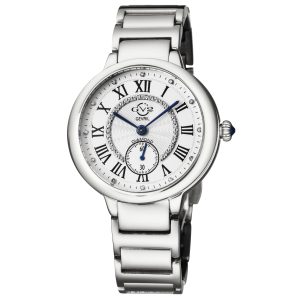 Gv2 Rome WoMens Swiss Quartz Diamond Silver Dial Stainless Metal Watch – One Measurement