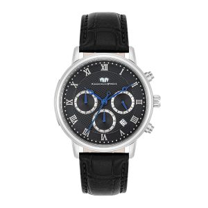 Rhodenwald & Söhne Mens Chrome steel Watch – Black Stainless Metal (archived) – One Dimension