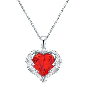 Rafaela Donata Womens Female Embellished with Swarovski crystals Necklace Silver Sterling – Size 45cm