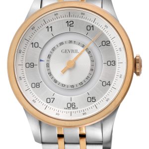 Gevril Mens Jones St. 2103 Swiss Automatic Sellita SW200 Watch – Silver & Gold – One Size