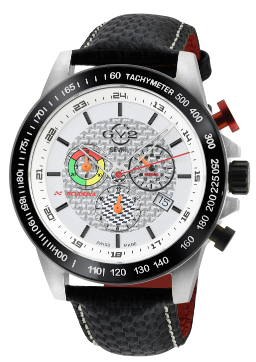 Gevril GV2 9920 Mens Scuderia Swiss Quartz Multifunction Chrono Leather-based Watch - Black - One Dimension