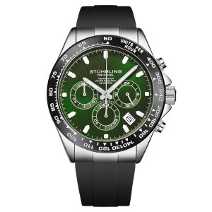 Stührling Mens Aquamaster 42mm 4050 Chronograph Watch – Inexperienced – One Dimension