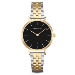 Eastside Womens Feminine Quartz Stainless Metal Silver/Yellow Gold Watch – Silver & Gold Steel Composite – One Measurement