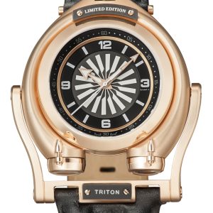 Gevril Mens GV2 Triton Black Dial Calfskin Leather-based Swiss Automated Watch – One Measurement
