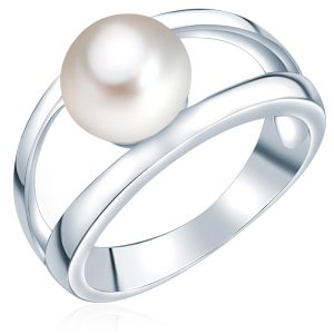 Valero Pearls Womens Feminine Sterling Silver Ring – Measurement M
