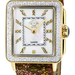 Gv2 Womens Padova Gemstone 12339F Leather Swiss Quartz Watch – Tan – One Size