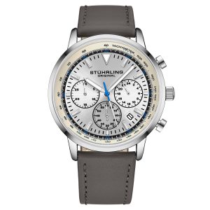 Stührling Mens Monaco Chronograph with Tachymeter Quartz 3986L 44mm Watch – Grey – One Size