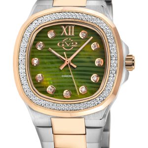 Gv2 Womens Potente Woman Swiss Quartz Inexperienced MOP Dial, 316L Stainless Metal Two toned IPRG Diamond Watch – Rose Gold – One Measurement