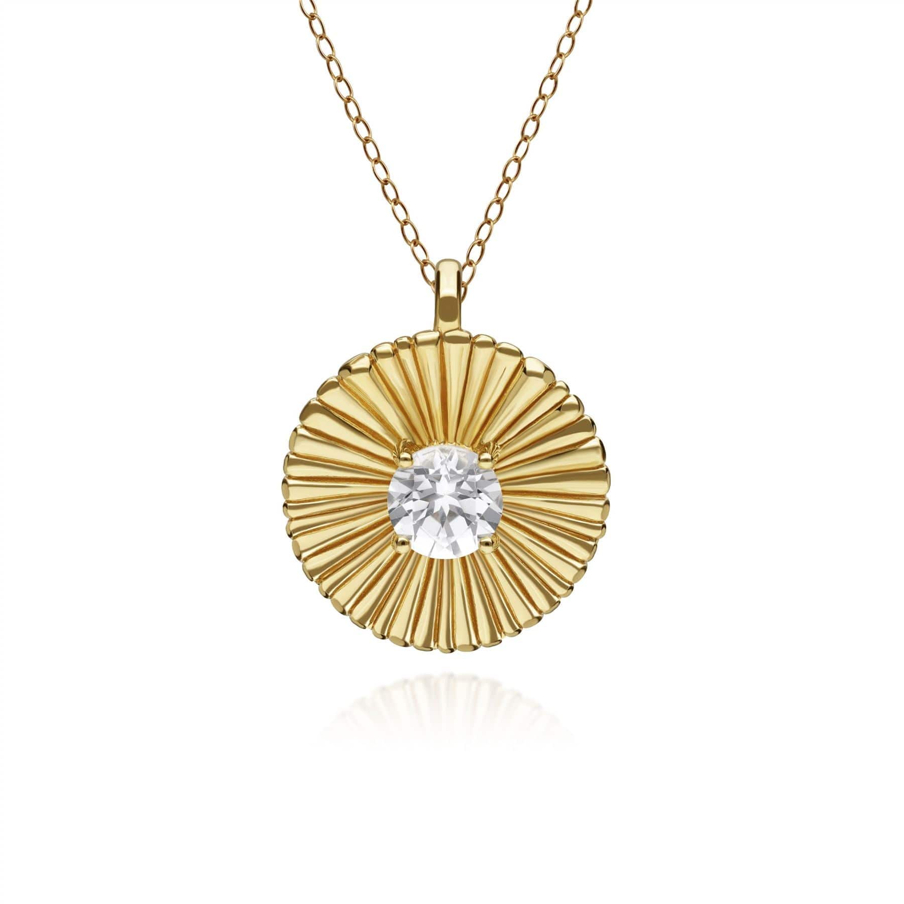 Caruso White Topaz Floral Pendant in Gold Plated Sterling Silver