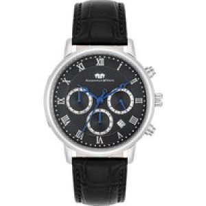 Rhodenwald & Söhne Mens Chrome steel Watch – Black Stainless Metal (archived) – One Dimension