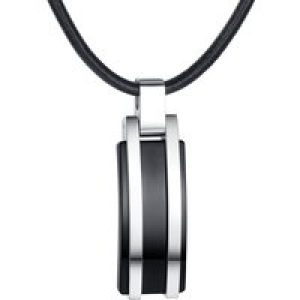 True Rebels Mens Male Authentic leather-based Necklace – Black – Dimension 50cm