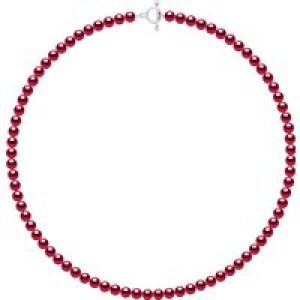 Ateliers Saint Germain Womens Necklace of Real Cultured Freshwater Pearls and Round 6-7 mm – Cherry Silver – One Size