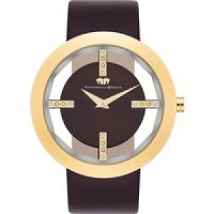 Rhodenwald & Söhne Womens Feminine Quartz Yellow Gold/Darkish Brown Authentic Leather-based Watch Stainless Metal (archived) – One Measurement