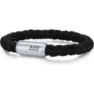 Skipper & Son Mens Son Male Nylon Bracelet – Black – Size 22 cm