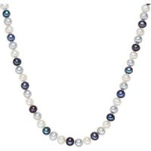 Valero Pearls Womens Feminine Contemporary Water Cultured Pearl(s) Necklace – Multicolour Sterling Silver – Measurement 50 cm