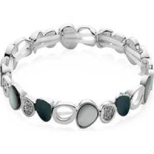 August Woods Silver and Gray Shell Adjustable Bangle – Silver