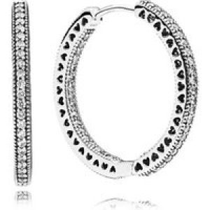 Pandora Hearts of PANDORA Huge Hoop Earrings – Silver