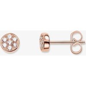 THOMAS SABO Rose Gold Plated 6mm Pave Round Stud Earrings H1848-416-14