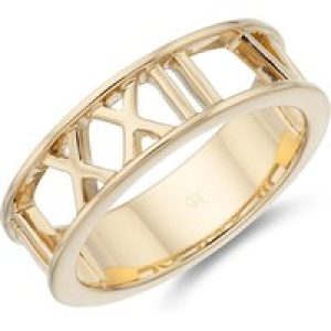 Yellow Gold Plated Roman Numeral Ring