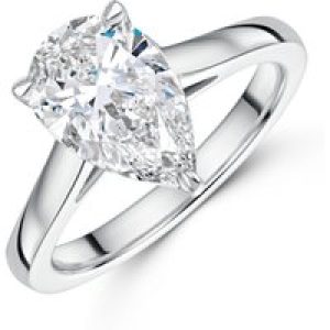 Platinum Lab Grown 2.00ct Pear Diamond Solitaire
