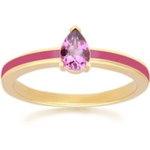 Siberian Waltz Purple Tooth & Rhodolite Ring in Gold Plated Silver