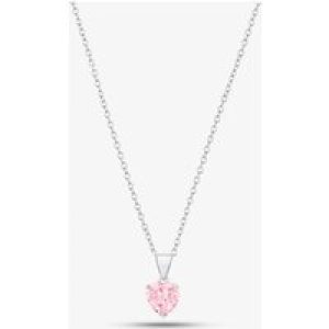 Sterling Silver 5mm Pink Crystal Heart Pendant 8.62.2694