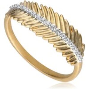 ECFEW™ ‘The Unifier’ Diamond Feather Ring In 9ct Yellow Gold
