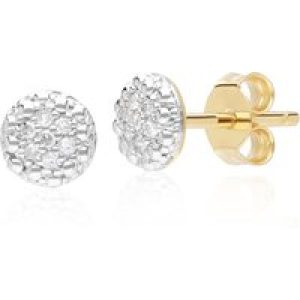 Diamond Pave Spherical Stud Earrings in 9ct Yellow Gold