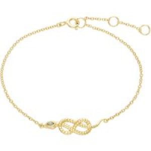 ECFEW™ Peridot Snake Hyperlink Bracelet in Gold Plated Sterling Silver