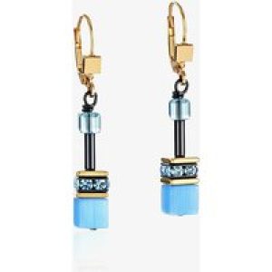 Coeur De Lion GeoCUBE Blue & Gold Layer Drop Earrings 2838/20-1573