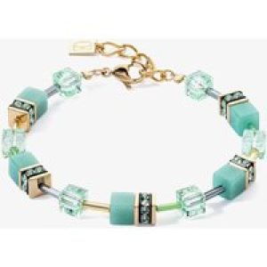 Coeur De Lion GeoCUBE Iconic Mono Gold Plated Green Bracelet 4020/30-0533