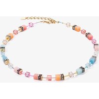 Coeur De Lion GeoCUBE Gold Plated Aqua Apricot Bead Necklace 2838/10-2028 - Image 2