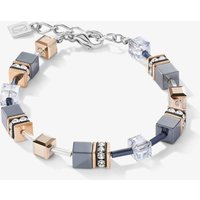 Coeur De Lion GeoCube Grey & Rose Crystal Bracelet 4015/30-0730 - Image 2