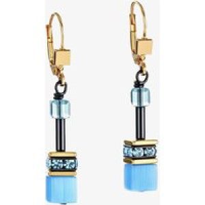 Coeur De Lion GeoCUBE Iconic Mono Blue Dropper Earrings 4020/20-0600