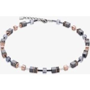 Coeur De Lion GeoCUBE Grey & Rose Crystal Necklace 4015/10-0730