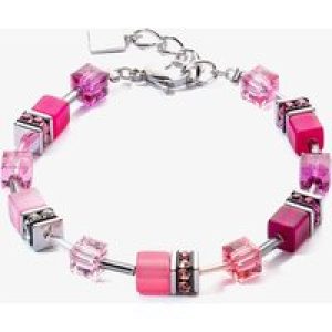 Coeur De Lion GeoCUBE Iconic Viva Magenta Pink Crystal Bead Bracelet 2838/30-0422