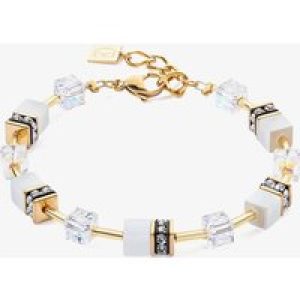Coeur De Lion GeoCUBE Iconic Gold Plated Multicolour Rainbow Crystal Bead Bracelet 2810/30-1416