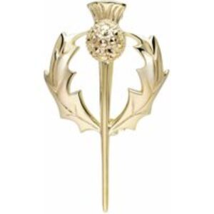 Marcasite Thistle Brooch in 18ct Gold Plated Silver