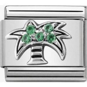 Nomination CLASSIC Silvershine Symbols Palm With Green Cubic Zirconia Charm 330304/26