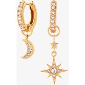 Olivia Burton Gold Tone Moon & Star Huggie Hoop Earrings OBJCLE39
