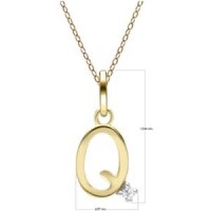Preliminary Diamond Letter Necklace In 9ct Yellow Gold