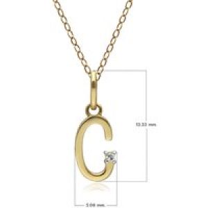 Preliminary Diamond Letter Necklace In 9ct Yellow Gold