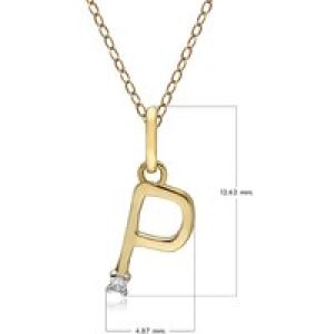 Preliminary Diamond Letter Necklace In 9ct Yellow Gold