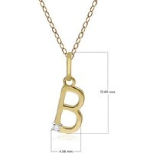 Preliminary Diamond Letter Necklace In 9ct Yellow Gold
