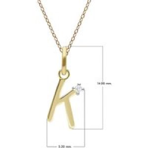 Preliminary Diamond Letter Necklace In 9ct Yellow Gold