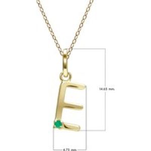 Preliminary Emerald Letter Necklace In 9ct Yellow Gold