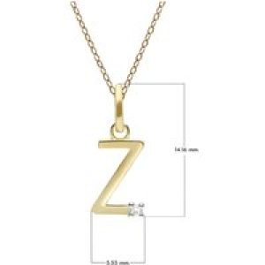 Preliminary Diamond Letter Necklace In 9ct Yellow Gold