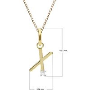 Preliminary Diamond Letter Necklace In 9ct Yellow Gold